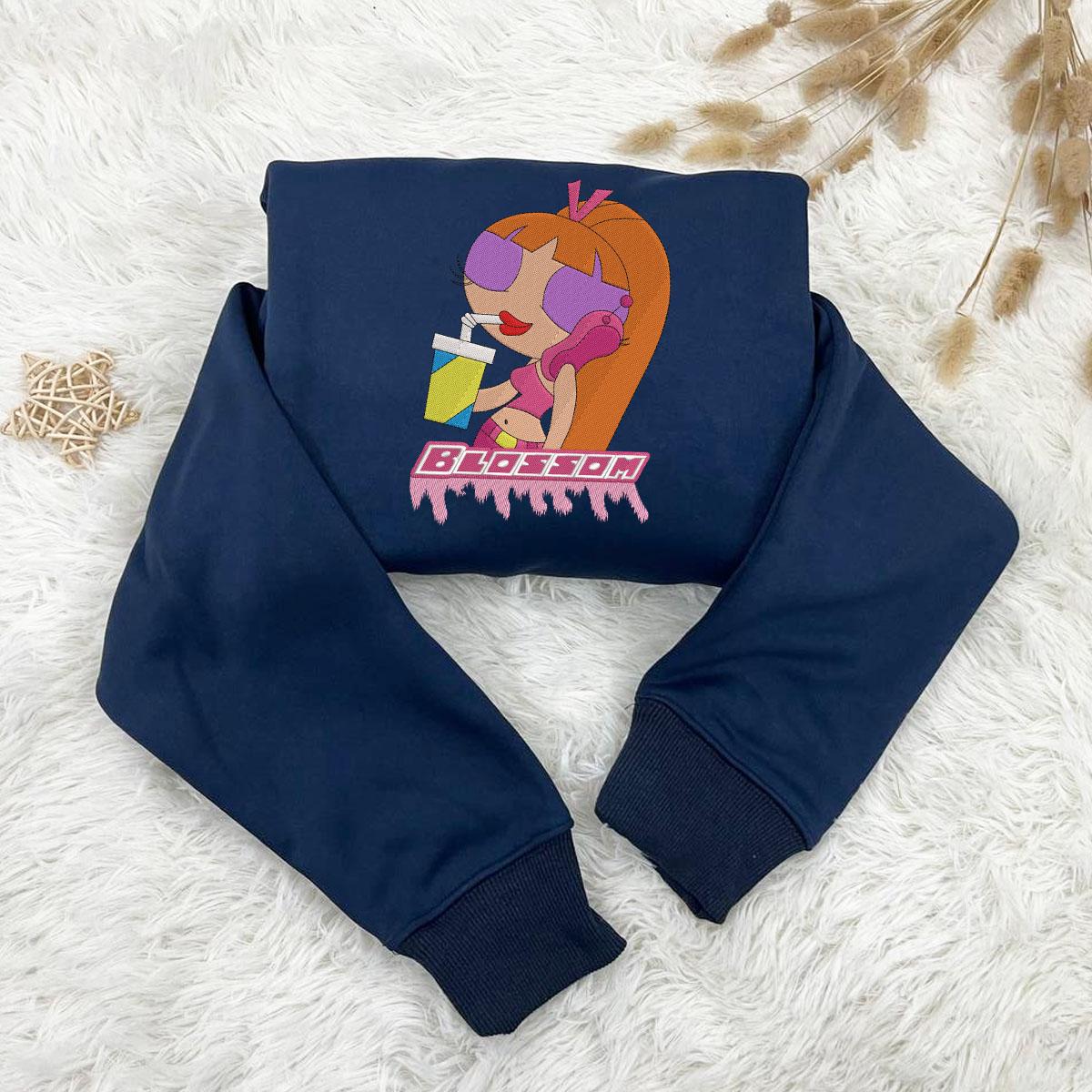 Powerpuff Girls Character Embroidered Sweatshirt