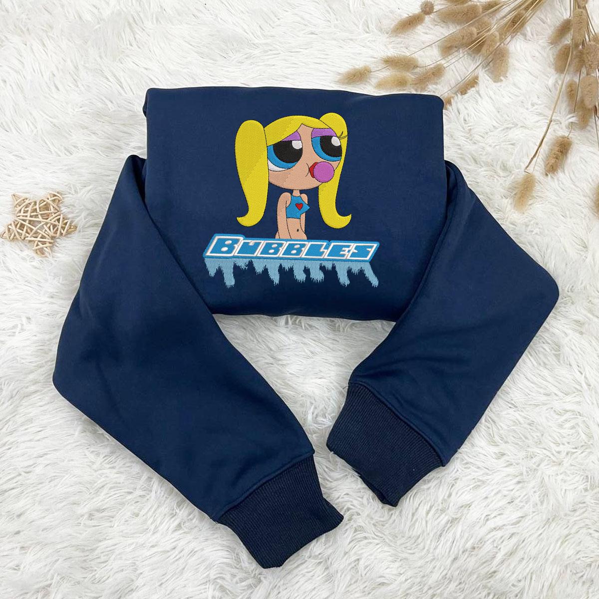 Powerpuff Girls Character Embroidered Sweatshirt