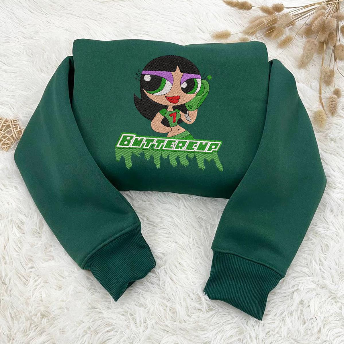 Powerpuff Girls Character Embroidered Sweatshirt