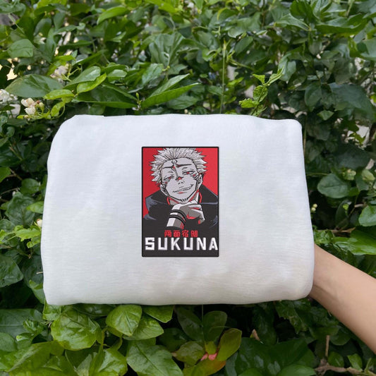 Sukuna Sweatshirt, Itadori Yuji Shirt, Jujutsu Kaisen Embroidered Shirt