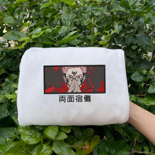 Sukuna Sweatshirt, Itadori Yuji Shirt, Jujutsu Kaisen Embroidered Shirt